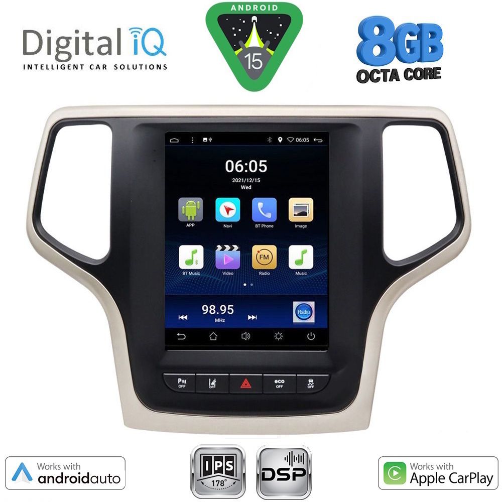 Βλησαρούλης Car Center - DIGITAL IQ BXF 7983_CPAA TESLA STYLE for JEEP GRAND CHEROKEE mod. 2014-2019