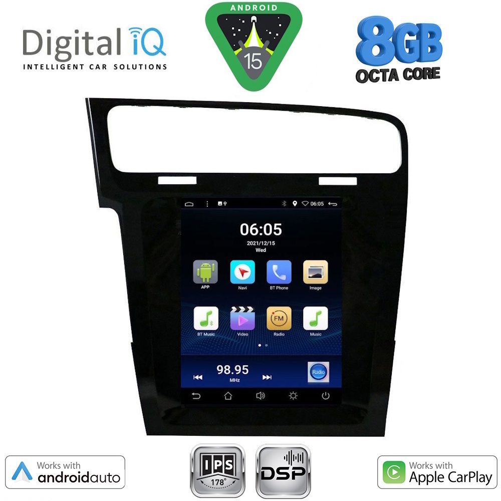 Βλησαρούλης Car Center - DIGITAL IQ BXF 7985_CPAA TESLA STYLE for VW GOLF 7 mod. 2013-2021