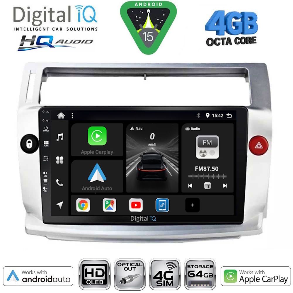 Βλησαρούλης Car Center - DIGITAL IQ BXK 19084SL_CPAA (9inc) MULTIMEDIA TABLET for CITROEN C4  mod. 2004-2011 (SILVER)