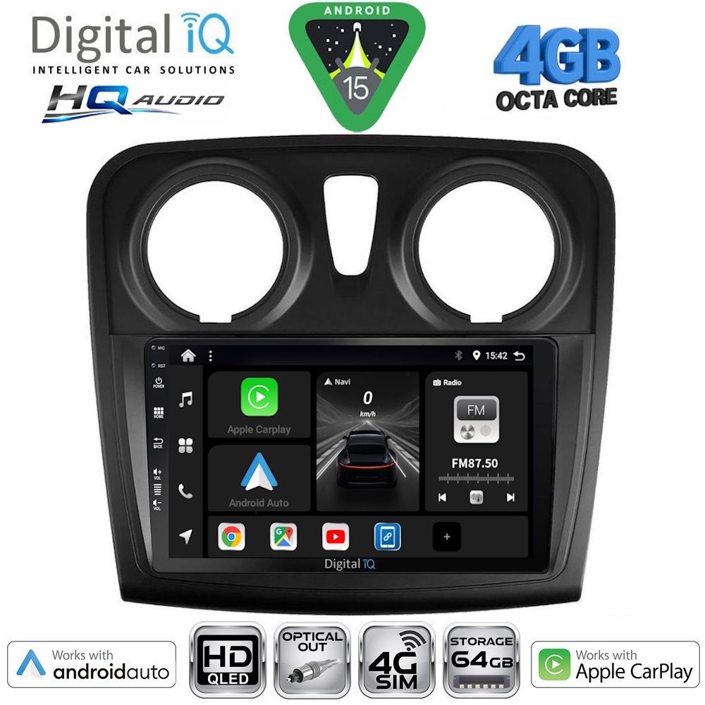 Βλησαρούλης Car Center - DIGITAL IQ BXK 19108_CPAA (9inc) MULTIMEDIA TABLET for DACIA LOGAN – SANDERO mod. 2012-2019