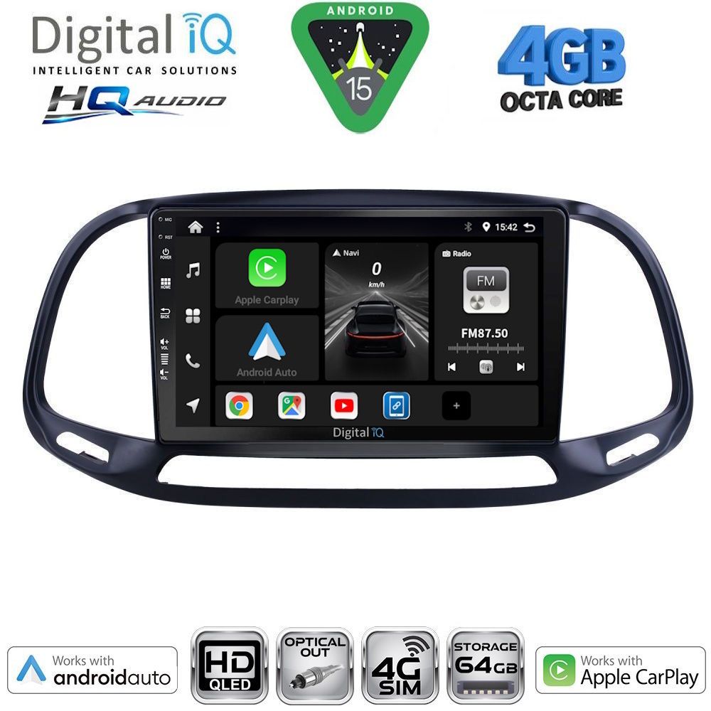 Βλησαρούλης Car Center - DIGITAL IQ BXK 19138_CPAA (9inc) MULTIMEDIA TABLET for FIAT DOBLO – OPEL COMBO mod. 2015-2018