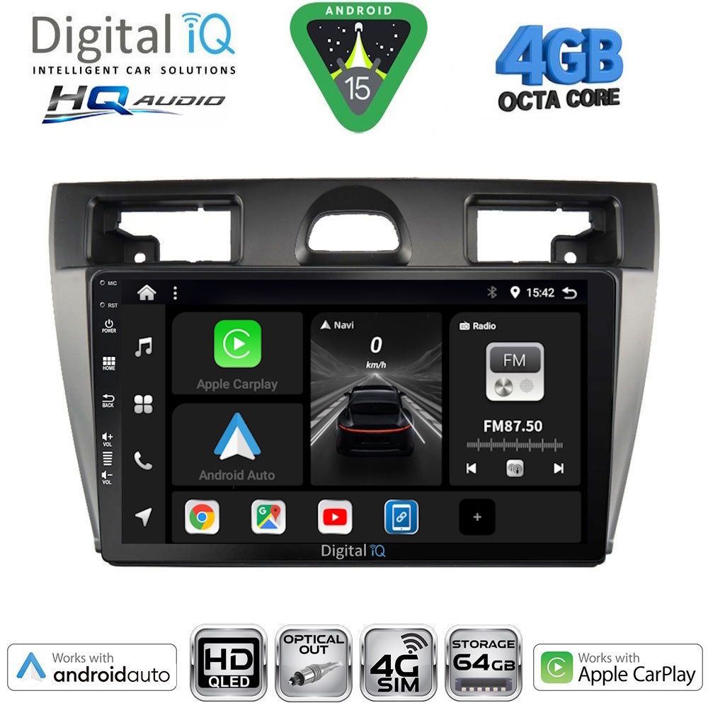 Βλησαρούλης Car Center - DIGITAL IQ BXK 19153SL_CPAA (9inc) MULTIMEDIA TABLET for FORD FIESTA mod. 2005-2008 (SILVER)