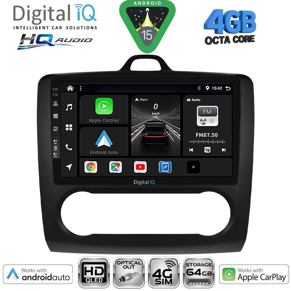 Βλησαρούλης Car Center - DIGITAL IQ BXK 19156BL_CPAA CLIMA (9inc) MULTIMEDIA TABLET for FORD FOCUS mod. 2005-2012 (BLACK)