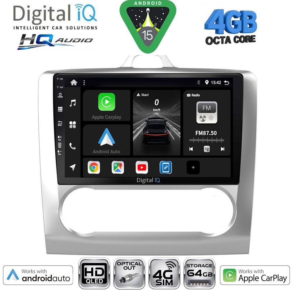 Βλησαρούλης Car Center - DIGITAL IQ BXK 19156SL_CPAA CLIMA (9inc) MULTIMEDIA TABLET for FORD FOCUS mod. 2005-2012 (SILVER)