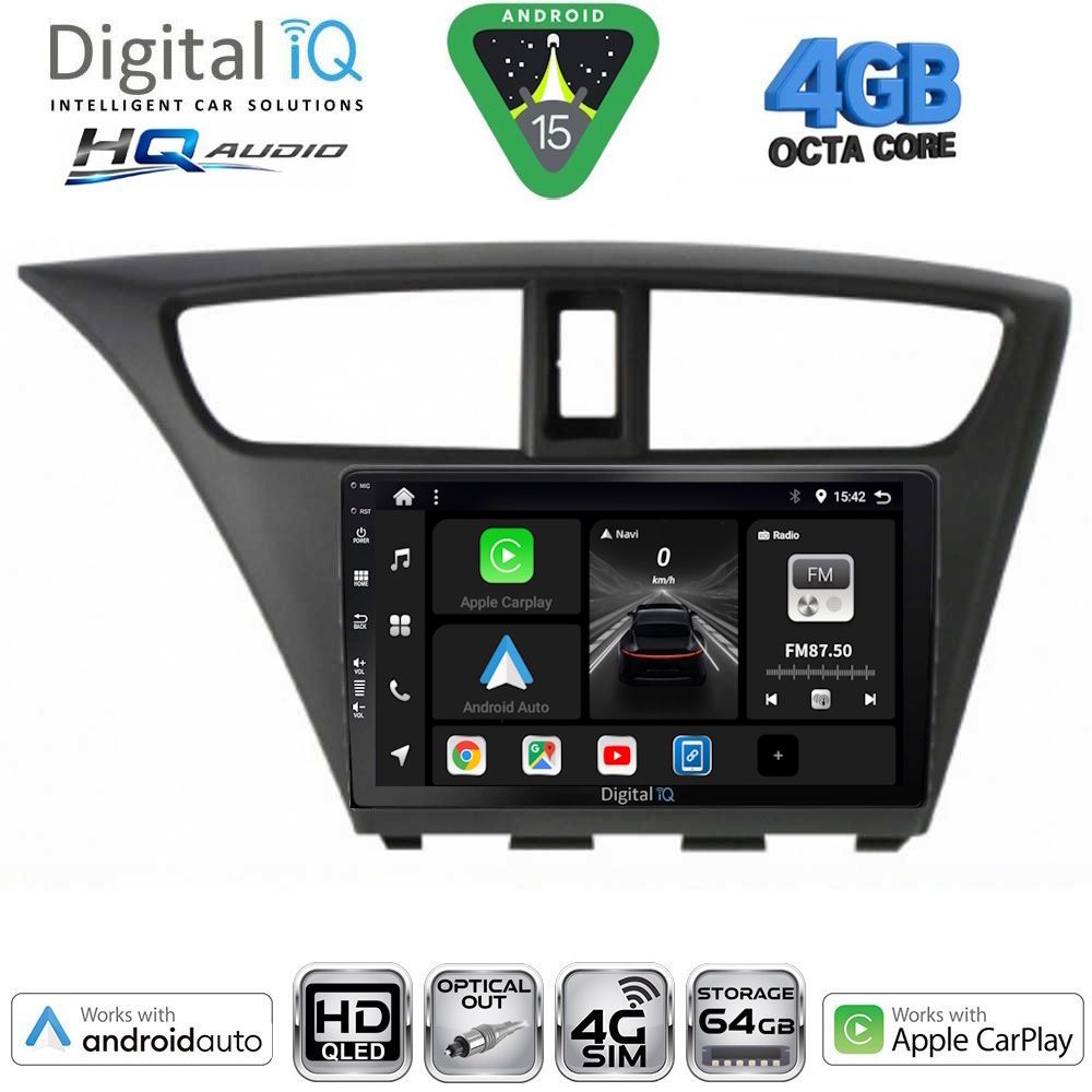 Βλησαρούλης Car Center - DIGITAL IQ BXK 19190_CPAA (9inc) MULTIMEDIA TABLET for HONDA CIVIC mod. 2012-2016
