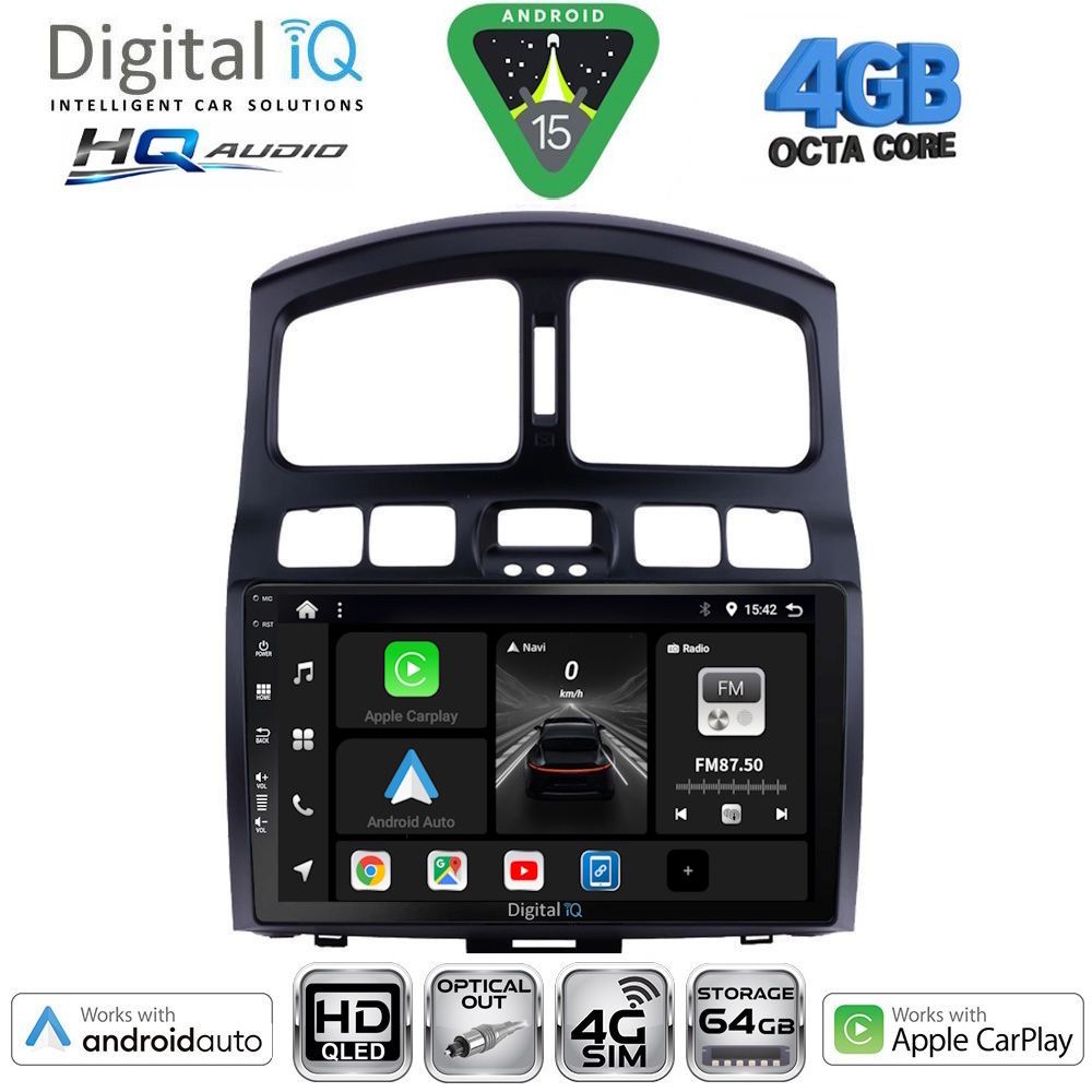 Βλησαρούλης Car Center - DIGITAL IQ BXK 19236_CPAA (9inc) MULTIMEDIA TABLET for HYUNDAI SANTA FE  mod. 2003-2006