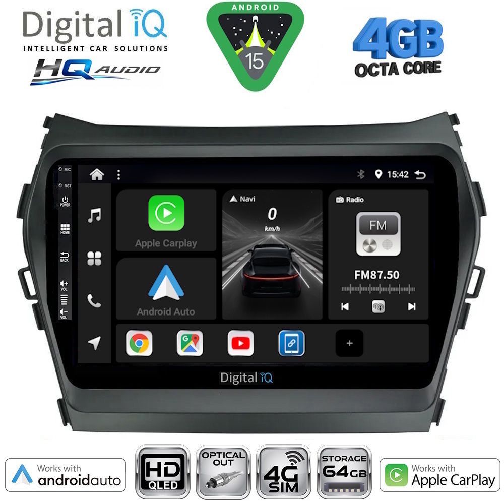 Βλησαρούλης Car Center - DIGITAL IQ BXK 19238_CPAA (9inc) MULTIMEDIA TABLET for HYUNDAI IX45 - SANTA FE mod. 2013-2017