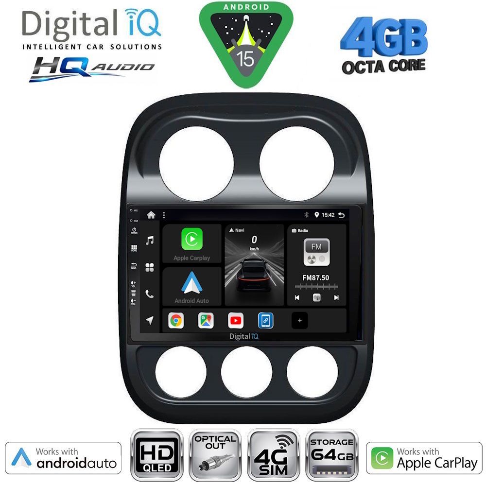Βλησαρούλης Car Center - DIGITAL IQ BXK 19277_CPAA (10inc) MULTIMEDIA TABLET for JEEP COMPASS - PATRIOT mod. 2007-2016