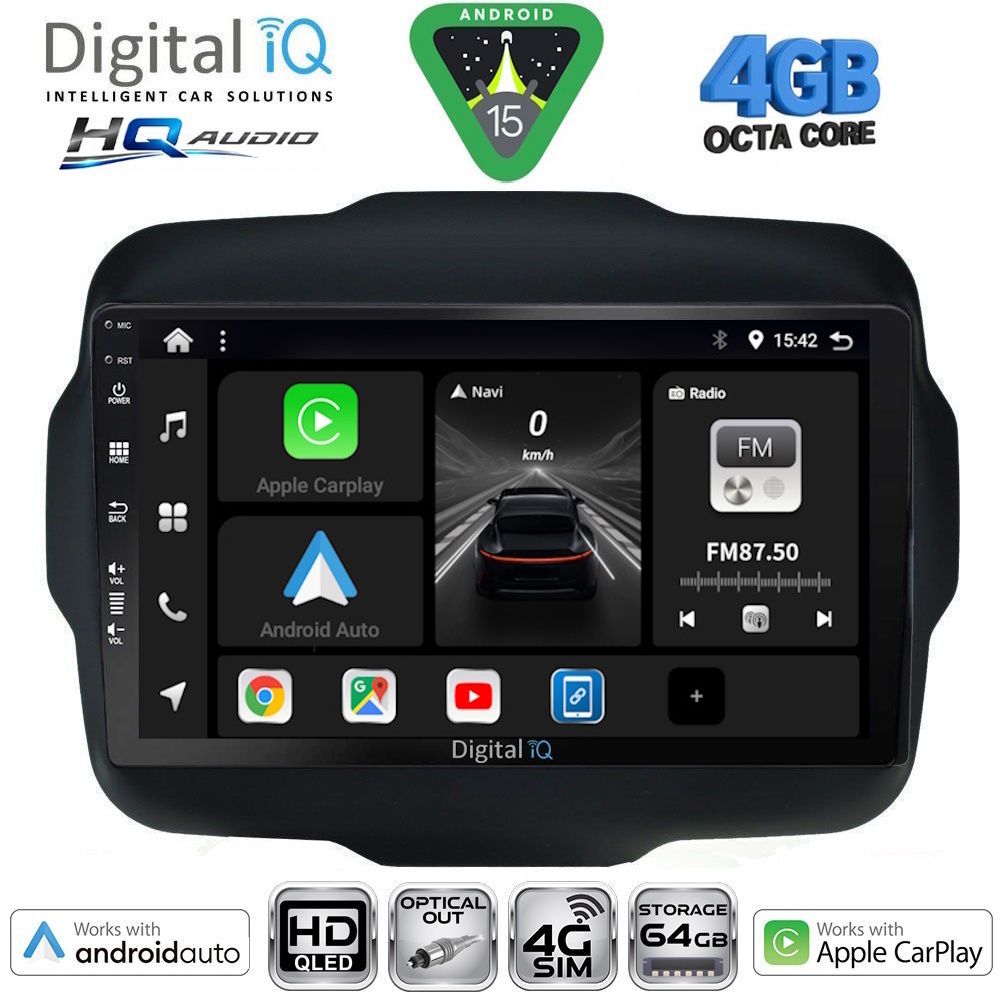 Βλησαρούλης Car Center - DIGITAL IQ BXK 19290_CPAA (9inc) MULTIMEDIA TABLET for JEEP RENEGADE  mod. 2014-2025
