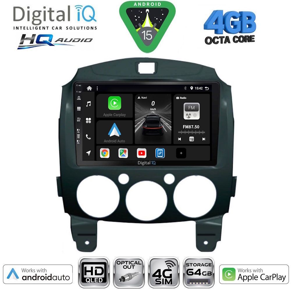 Βλησαρούλης Car Center - DIGITAL IQ BXK 19361_CPAA (9inc) MULTIMEDIA TABLET for MAZDA 2  mod. 2007-2014