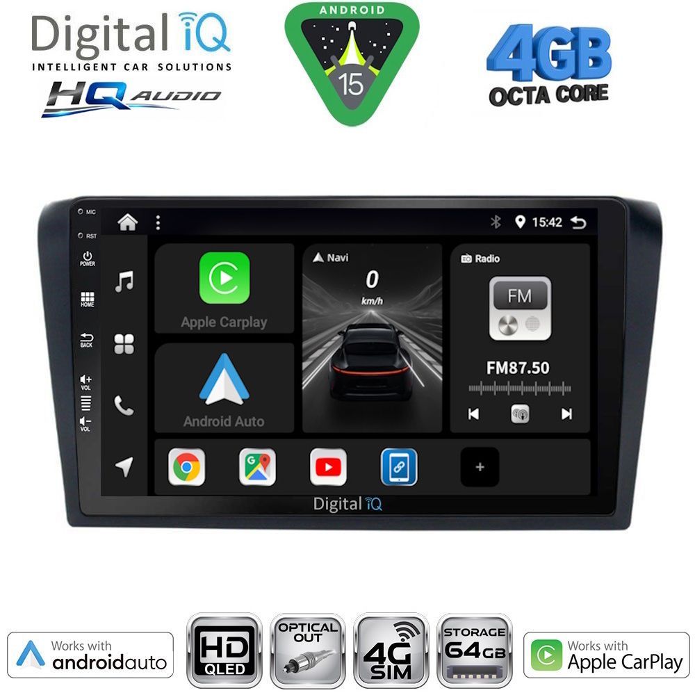 Βλησαρούλης Car Center - DIGITAL IQ BXK 19365_CPAA (9inc) MULTIMEDIA TABLET for MAZDA 3 mod. 2003-2008