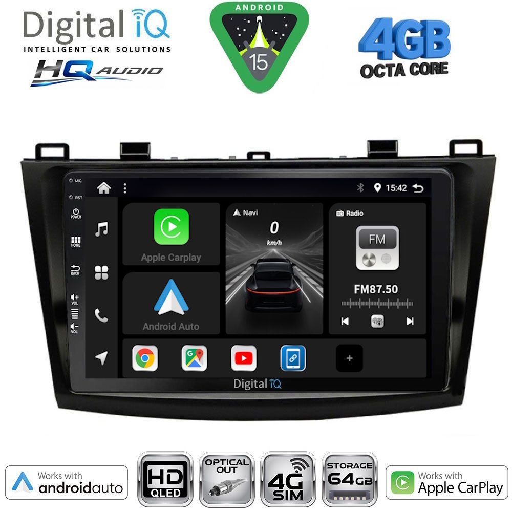 Βλησαρούλης Car Center - DIGITAL IQ BXK 19366_CPAA (9inc) MULTIMEDIA TABLET for MAZDA 3 mod. 2009-2014