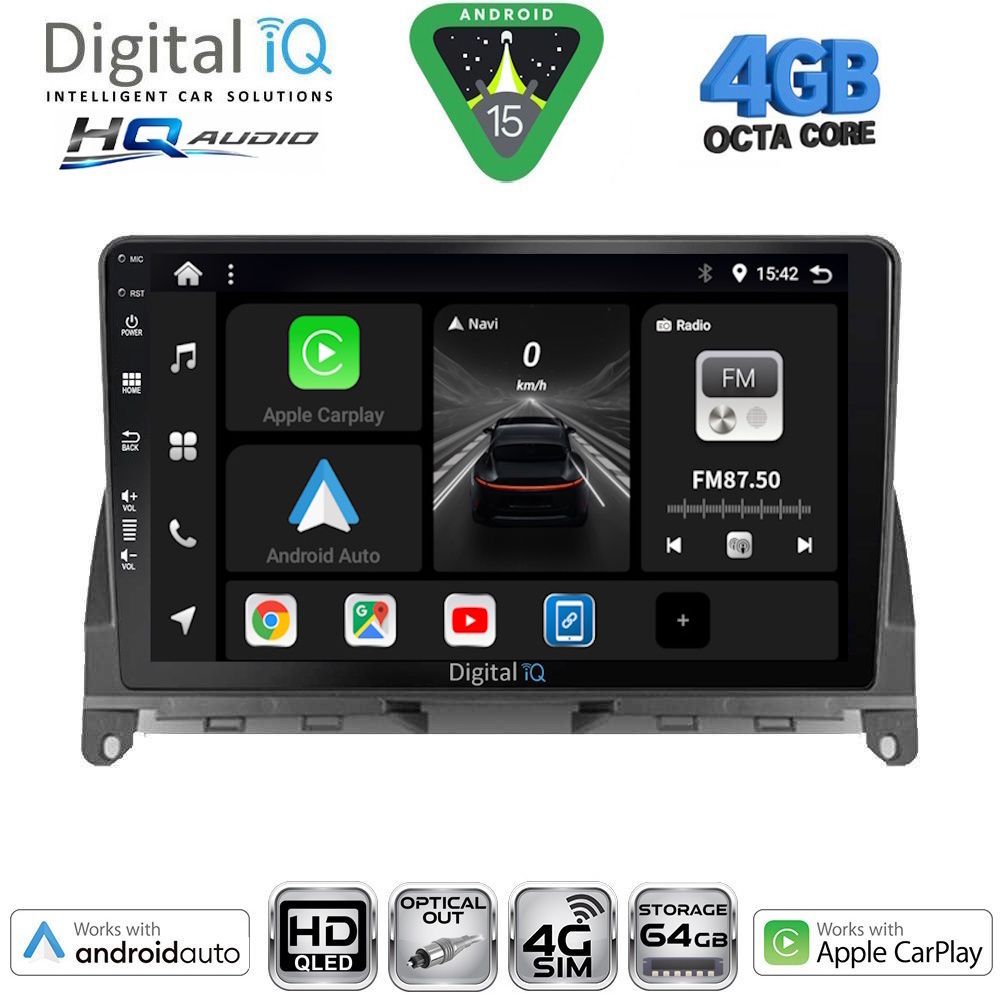 Βλησαρούλης Car Center - DIGITAL IQ BXK 19405BL_CPAA (9inc) MULTIMEDIA TABLET for MERCEDES C (W204) mod. 2007-2011