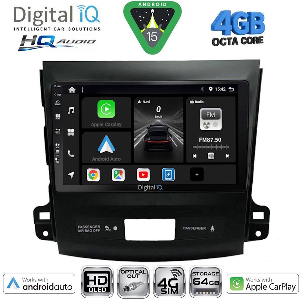 Βλησαρούλης Car Center - DIGITAL IQ BXK 19442_CPAA (9inc) MULTIMEDIA TABLET for CITROEN C-CROSSER | MITSUBISHI OUTLANDER | PEUGEOT 4007  mod. 2006-2012