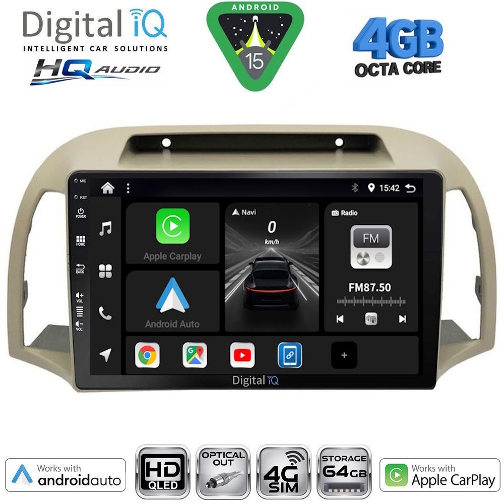 Βλησαρούλης Car Center - DIGITAL IQ BXK 19457BG_CPAA (9inc) MULTIMEDIA TABLET for NISSAN MICRA K12 mod. 2002-2010 (BEIGE)