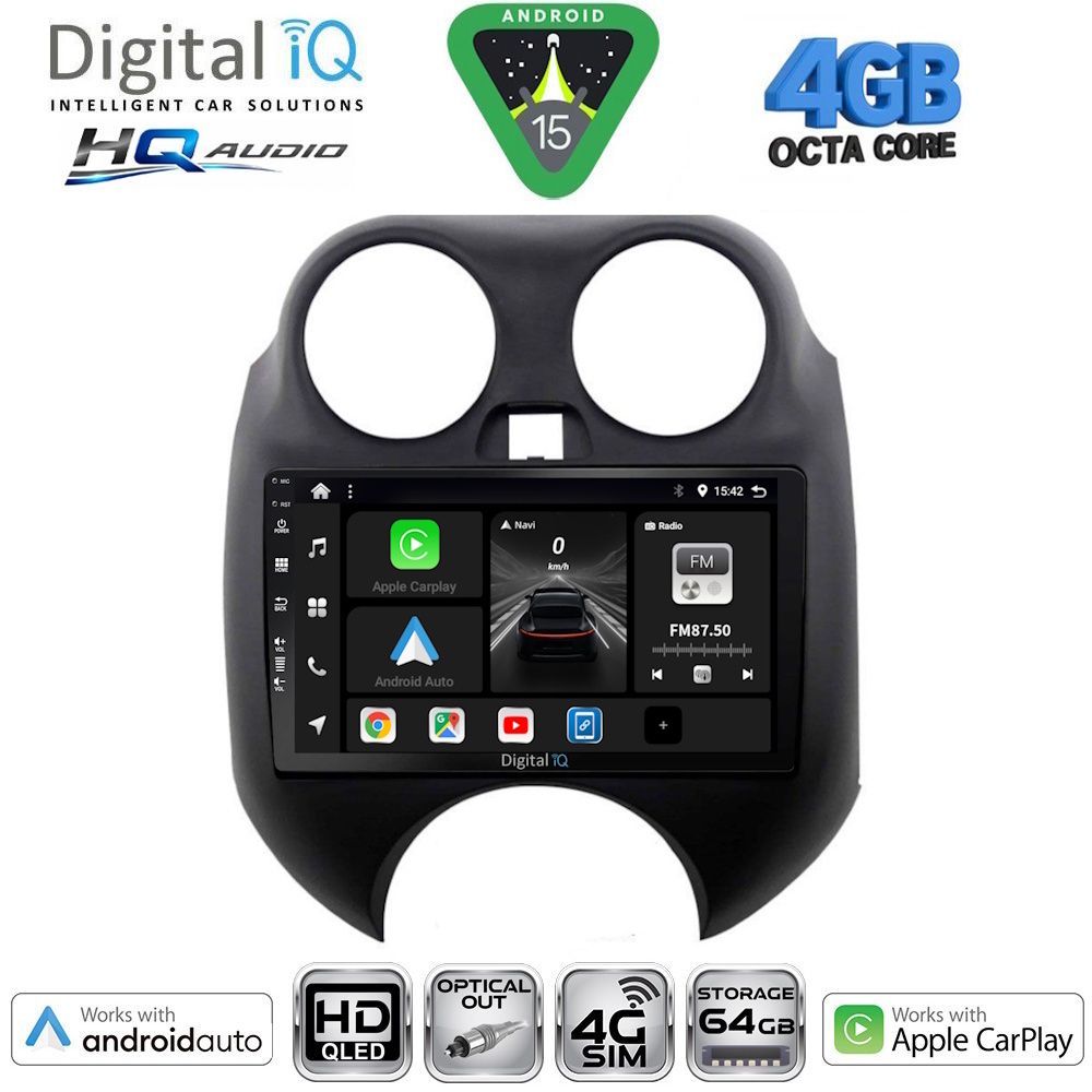 Βλησαρούλης Car Center - DIGITAL IQ BXK 19459_CPAA (9inc) MULTIMEDIA TABLET for NISSAN MICRA mod. 2010-2014