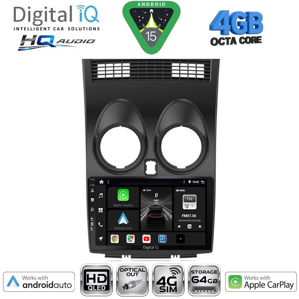 Βλησαρούλης Car Center - DIGITAL IQ BXK 19466_CPAA (9inc) MULTIMEDIA TABLET for NISSAN QASHQAI mod. 2007-2014