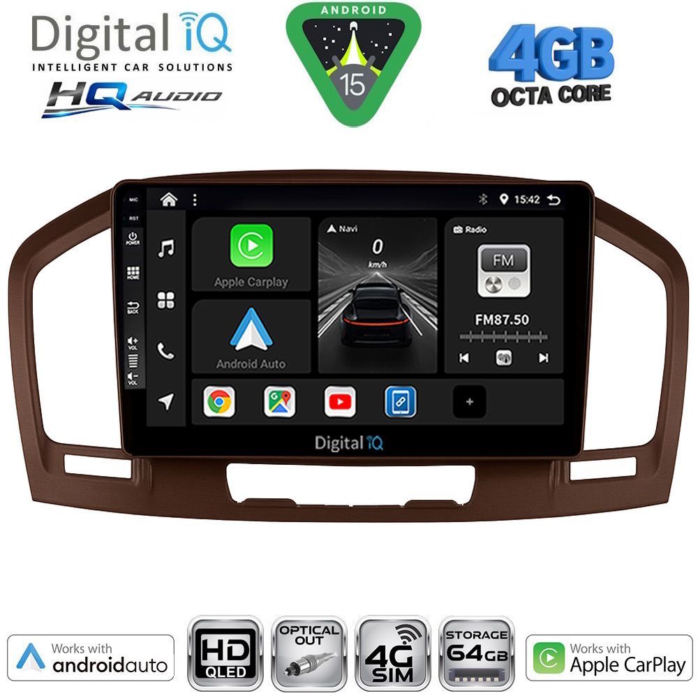 Βλησαρούλης Car Center - DIGITAL IQ BXK 19491BR_CPAA (9inc) MULTIMEDIA TABLET for OPEL INSIGNIA  mod.2008-2013 (BROWN)