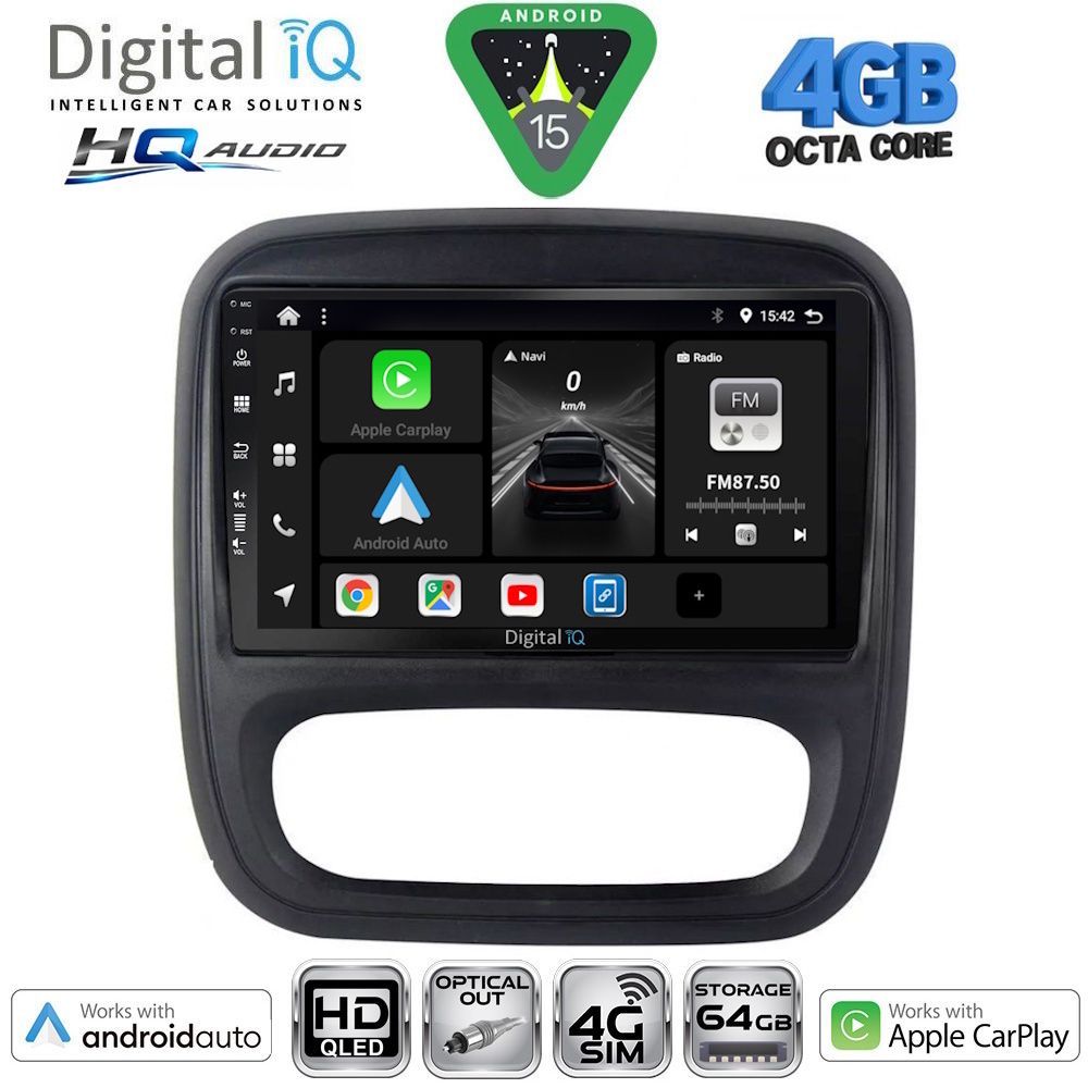 Βλησαρούλης Car Center - DIGITAL IQ BXK 19499_CPAA (9inc) MULTIMEDIA TABLET for OPEL VIVARO – RENAULT TRAFIC – FIAT TALENDO – NISSAN NV 300 mod. 2014-2019