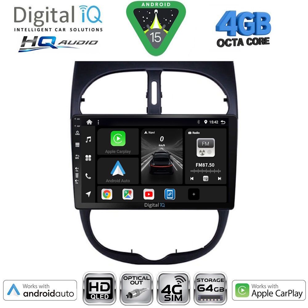 Βλησαρούλης Car Center - DIGITAL IQ BXK 19506_CPAA (9inc) MULTIMEDIA TABLET for PEUGEOT 206 mod. 1998-2006