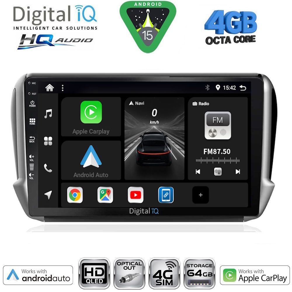 Βλησαρούλης Car Center - DIGITAL IQ BXK 19508_CPAA (10inc) MULTIMEDIA TABLET for PEUGEOT 208-2008 mod. 2012-2021