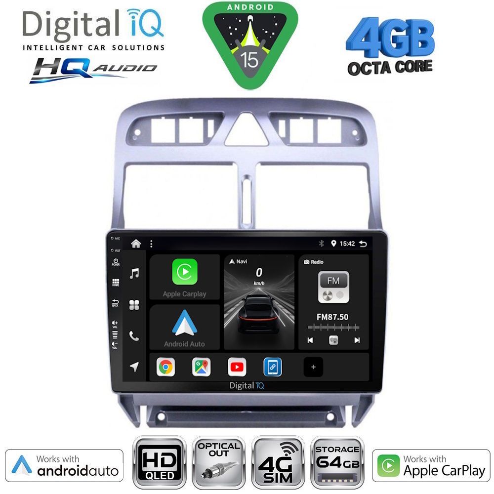 Βλησαρούλης Car Center - DIGITAL IQ BXK 19512_CPAA (9inc) MULTIMEDIA TABLET for PEUGEOT 307 mod. 2001-2008