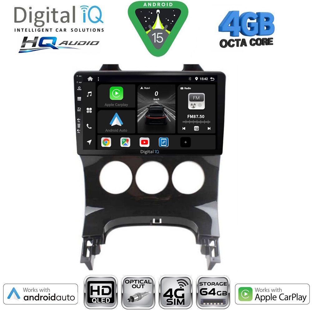 Βλησαρούλης Car Center - DIGITAL IQ BXK 19515_CPAA A/C (9inc) MULTIMEDIA TABLET for PEUGEOT 3008 mod. 2008-2016 με A/C