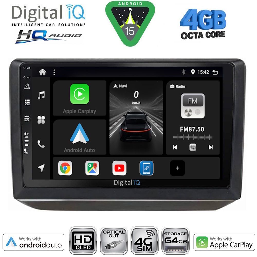 Βλησαρούλης Car Center - DIGITAL IQ BXK 19581_CPAA (10inc) MULTIMEDIA TABLET for SKODA FABIA mod. 2008-2014