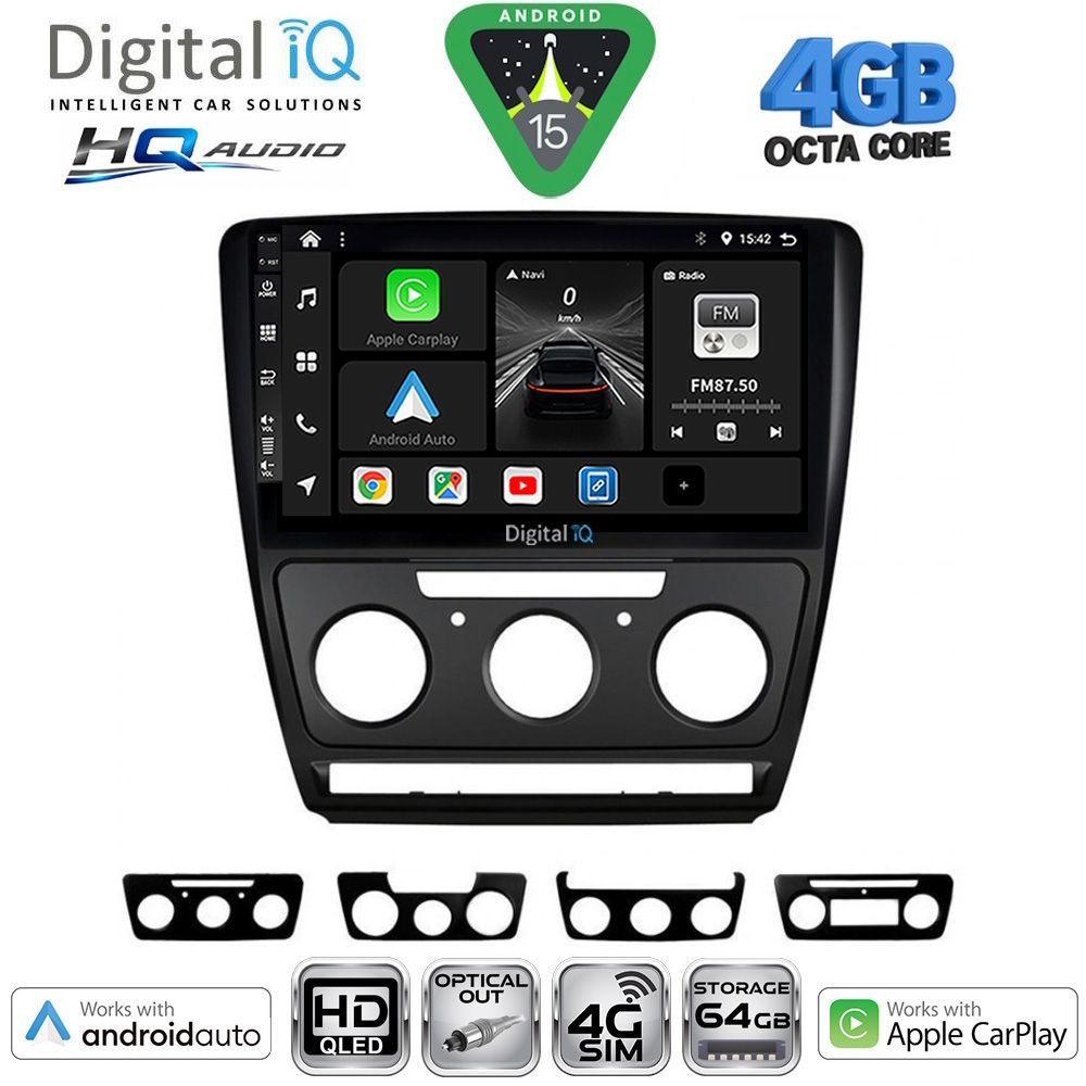 Βλησαρούλης Car Center - DIGITAL IQ BXK 19595BL_CPAA (10inc) MULTIMEDIA TABLET for SKODA OCTAVIA 5 mod. 2005-2012 (BLACK)