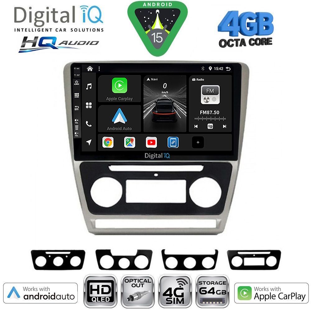 Βλησαρούλης Car Center - DIGITAL IQ BXK 19595SL_CPAA (10inc) MULTIMEDIA TABLET for SKODA OCTAVIA 5 mod. 2005-2012 (SILVER)