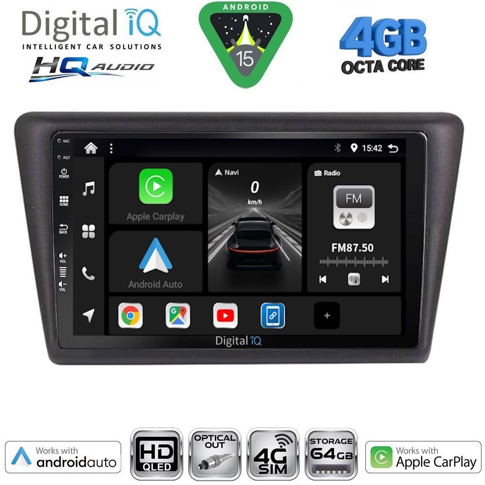 Βλησαρούλης Car Center - DIGITAL IQ BXK 19600_CPAA (9inc) MULTIMEDIA TABLET for SKODA RAPID SPACEBACK mod. 2014-2019