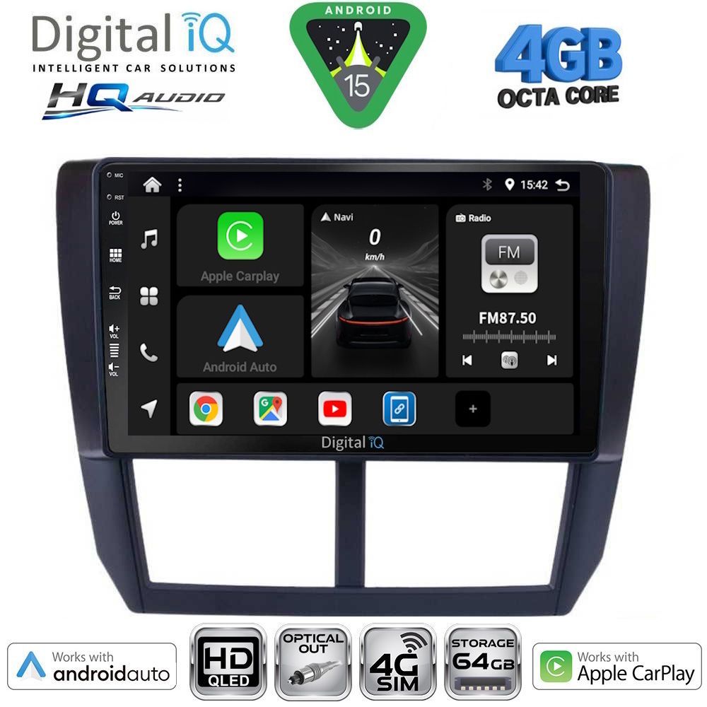 Βλησαρούλης Car Center - DIGITAL IQ BXK 19662_CPAA (9inc) MULTIMEDIA TABLET for SUBARU FORESTER - IMPREZA - XV mod. 2008-2013