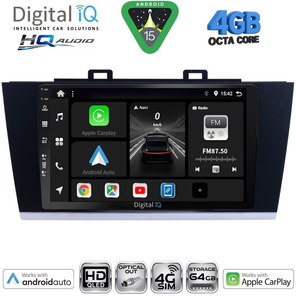 Βλησαρούλης Car Center - DIGITAL IQ BXK 19668_CPAA (9inc) MULTIMEDIA TABLET for SUBARU LEGACY - OUTBACK mod. 2014-2019