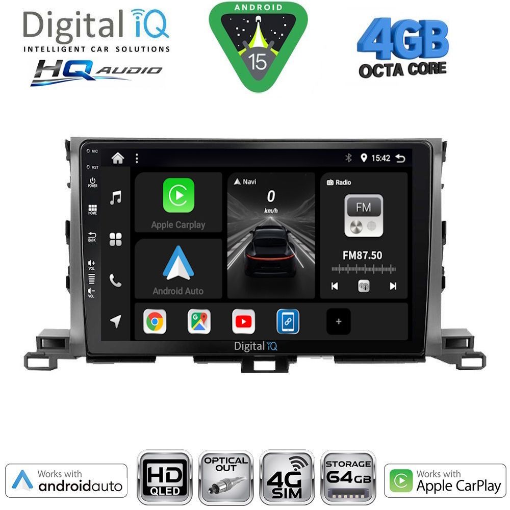 Βλησαρούλης Car Center - DIGITAL IQ BXK 19700_CPAA (10inc) MULTIMEDIA TABLET for TOYOTA HIGHLANDER mod. 2014-2019