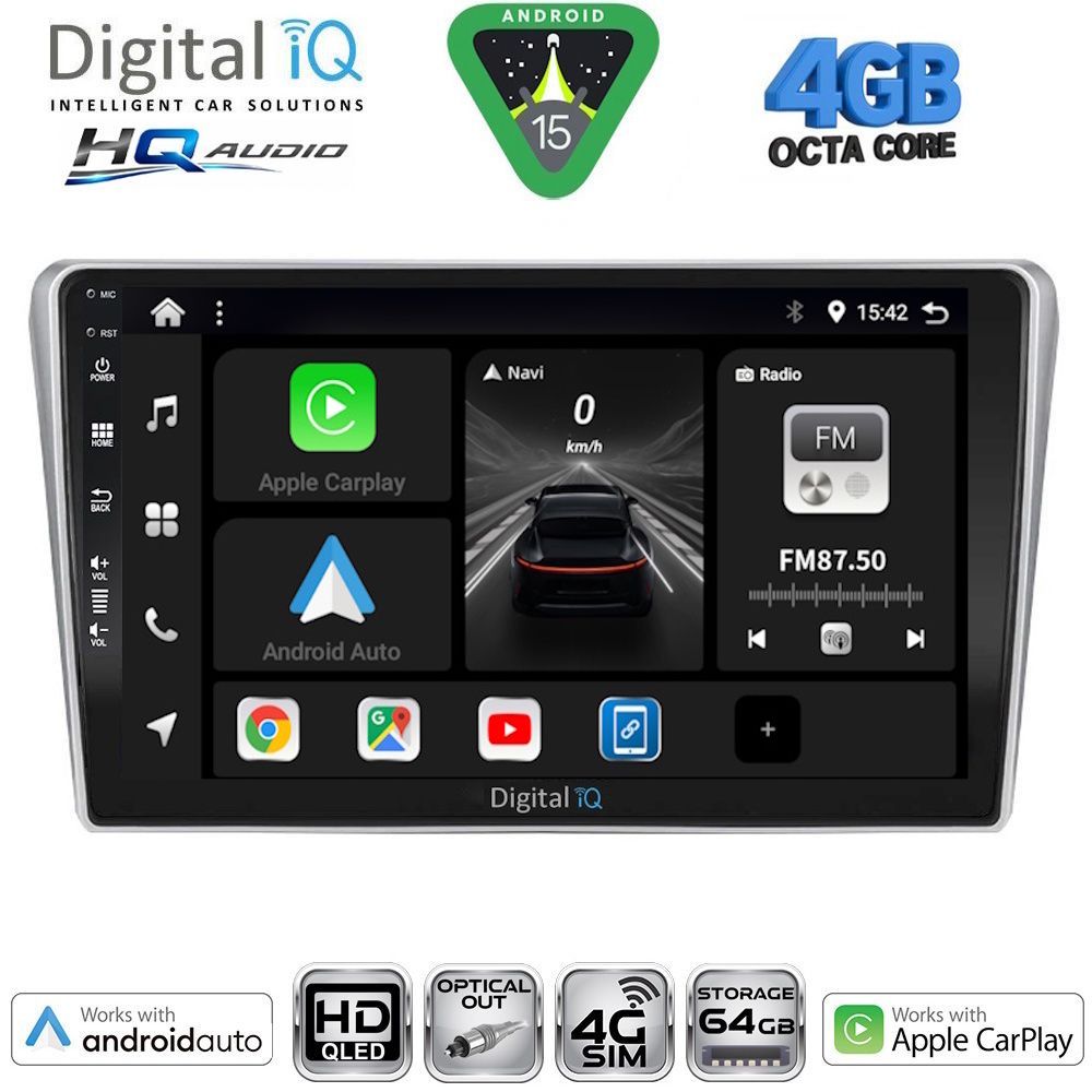 Βλησαρούλης Car Center - DIGITAL IQ BXK 19704SL_CPAA (9inc) MULTIMEDIA TABLET for TOYOTA AVENSIS (T25) mod. 2003-2009 (SILVER)