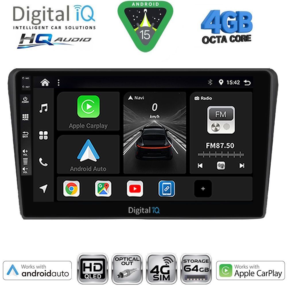 Βλησαρούλης Car Center - DIGITAL IQ BXK 19704BL_CPAA (9inc) MULTIMEDIA TABLET for TOYOTA AVENSIS (T25) mod. 2003-2009 (BLACK)