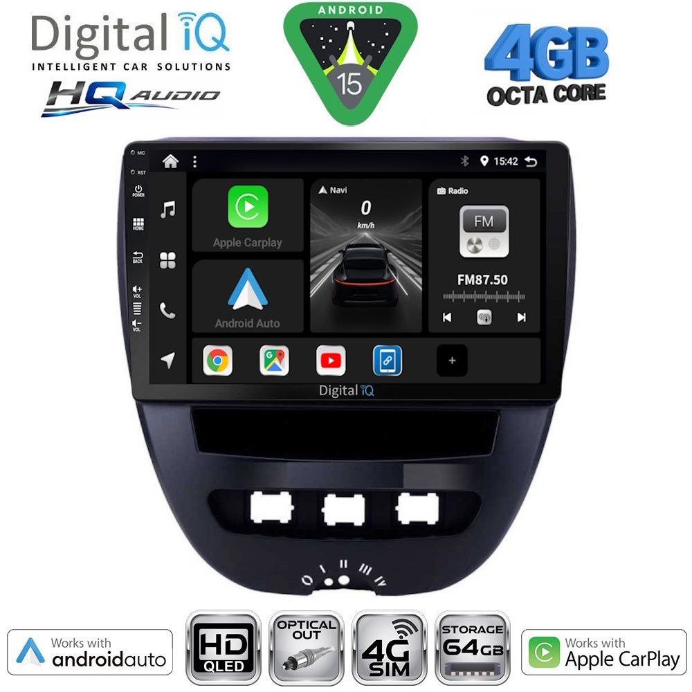 Βλησαρούλης Car Center - DIGITAL IQ BXK 19707_CPAA (10inc) MULTIMEDIA TABLET for CITROEN C1-PEUGEOT 107-TOYOTA AYGO mod. 2005-2014