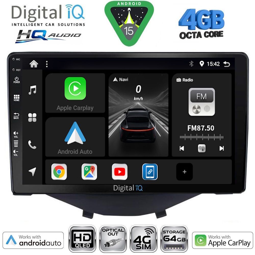 Βλησαρούλης Car Center - DIGITAL IQ BXK 19715_CPAA CLIMA-A/C (9inc) MULTIMEDIA TABLET for CITROEN C1-PEUGEOT 108-TOYOTA AYGO mod. 2014-2022