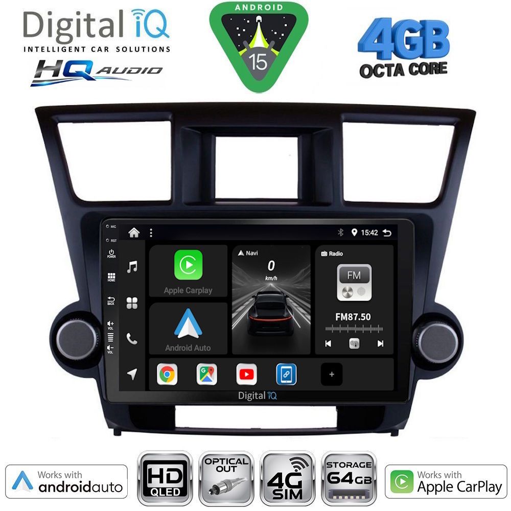 Βλησαρούλης Car Center - DIGITAL IQ BXK 19719_CPAA (10inc) MULTIMEDIA TABLET for TOYOTA HIGHLANDER mod. 2008-2015