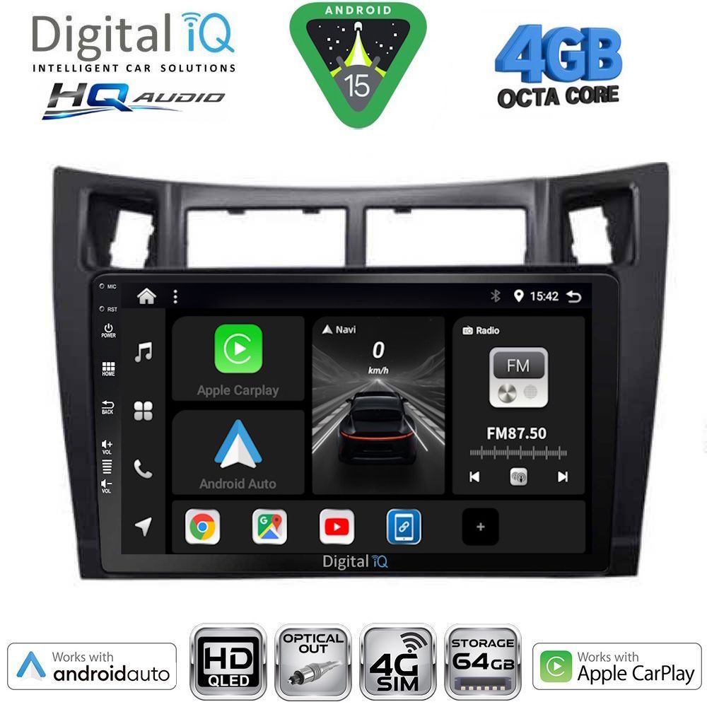Βλησαρούλης Car Center - DIGITAL IQ BXK 19736BL_CPAA (9inc) MULTIMEDIA TABLET for TOYOTA YARIS mod. 2006-2011 (BLACK)