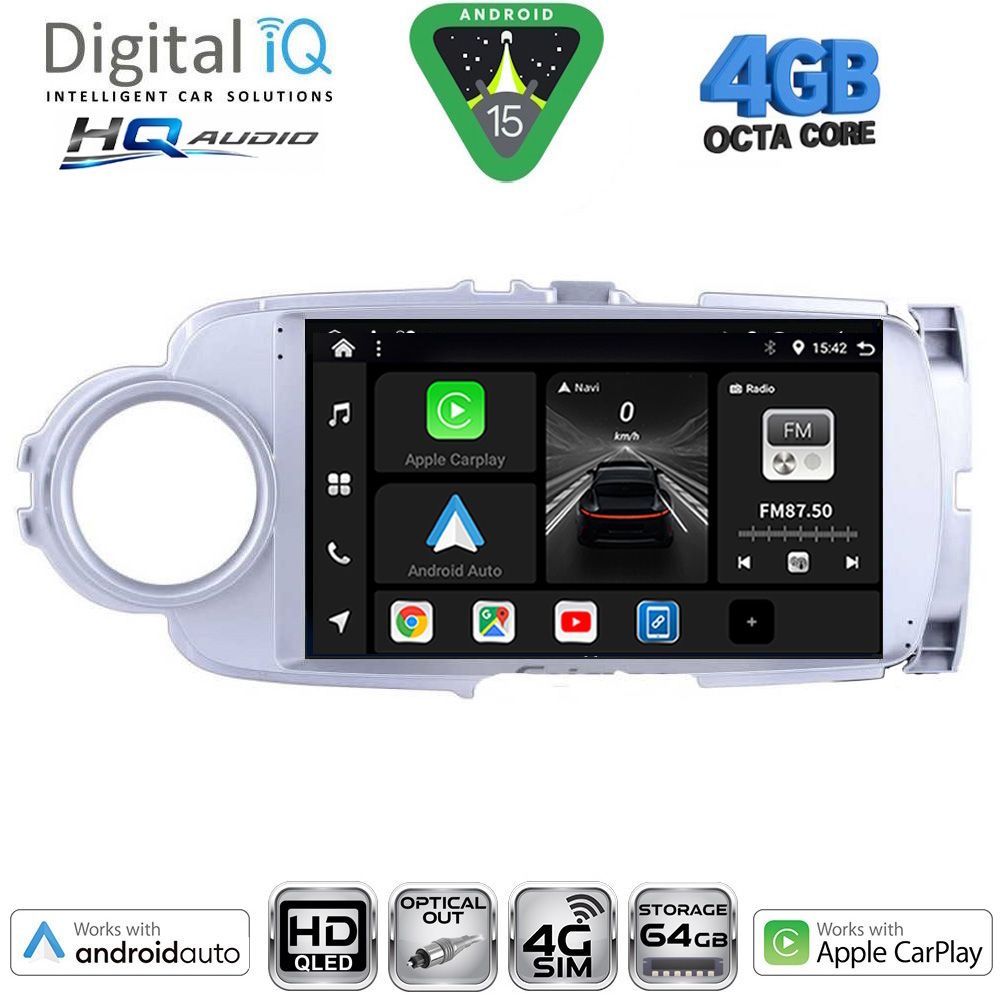 Βλησαρούλης Car Center - DIGITAL IQ BXK 19737SL_CPAA (9inc) MULTIMEDIA TABLET for TOYOTA YARIS mod. 2011-2015 (SILVER)