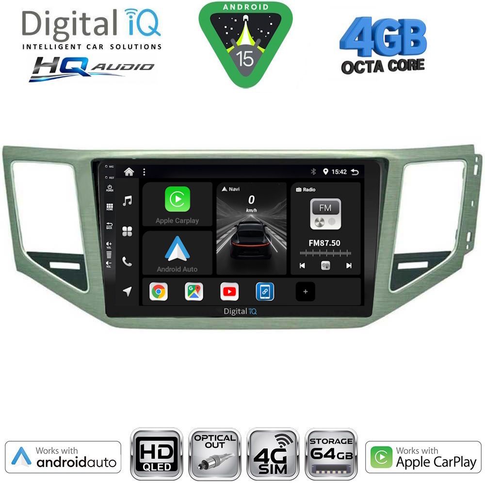 Βλησαρούλης Car Center - DIGITAL IQ BXK 19745SL_CPAA (10inc) MULTIMEDIA TABLET for VW GOLF SPORTSVAN mod. 2014-2021 (SILVER)