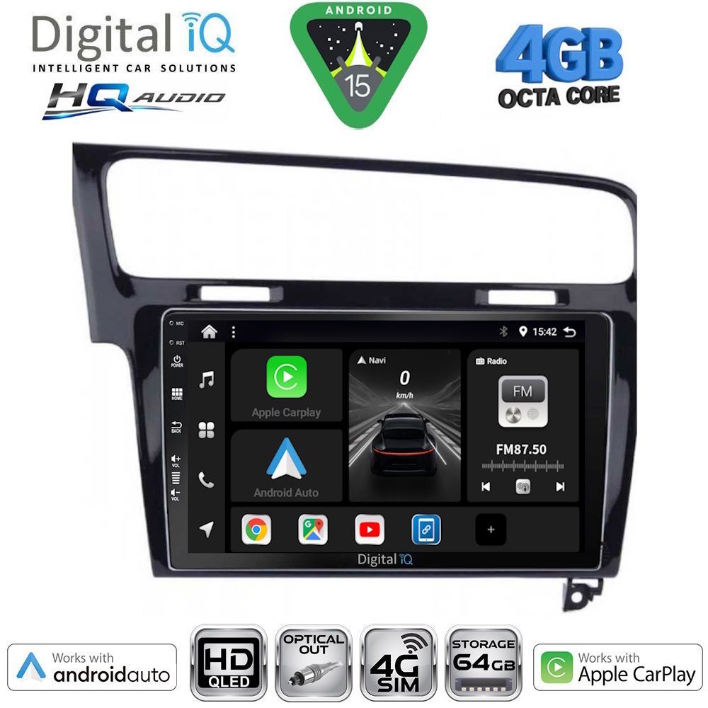 Βλησαρούλης Car Center - DIGITAL IQ BXK 19747_CPAA (10inc) MULTIMEDIA TABLET for VW GOLF 7 mod. 2013-2020