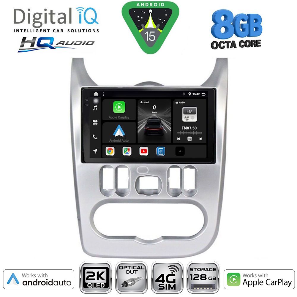 Βλησαρούλης Car Center - DIGITAL IQ BXK 20101SL_CPAA (9inc) MULTIMEDIA TABLET for DACIA DUSTER – LOGAN – SANDERO mod. 2006-2012 (SILVER)