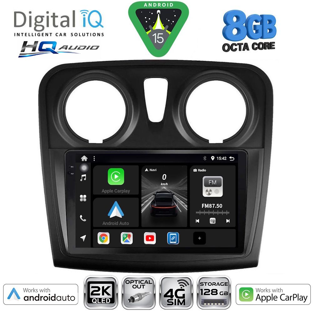 Βλησαρούλης Car Center - DIGITAL IQ BXK 20108_CPAA (9inc) MULTIMEDIA TABLET for DACIA LOGAN – SANDERO mod. 2012-2019