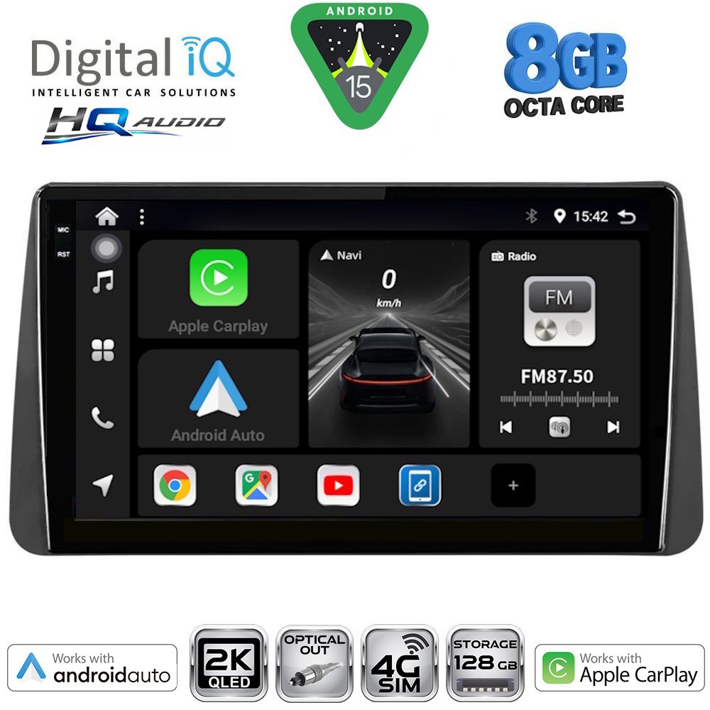 Βλησαρούλης Car Center - DIGITAL IQ BXK 20149_CPAA DASH (9inc) MULTIMEDIA TABLET for FIAT TIPO mod. 2018-2023