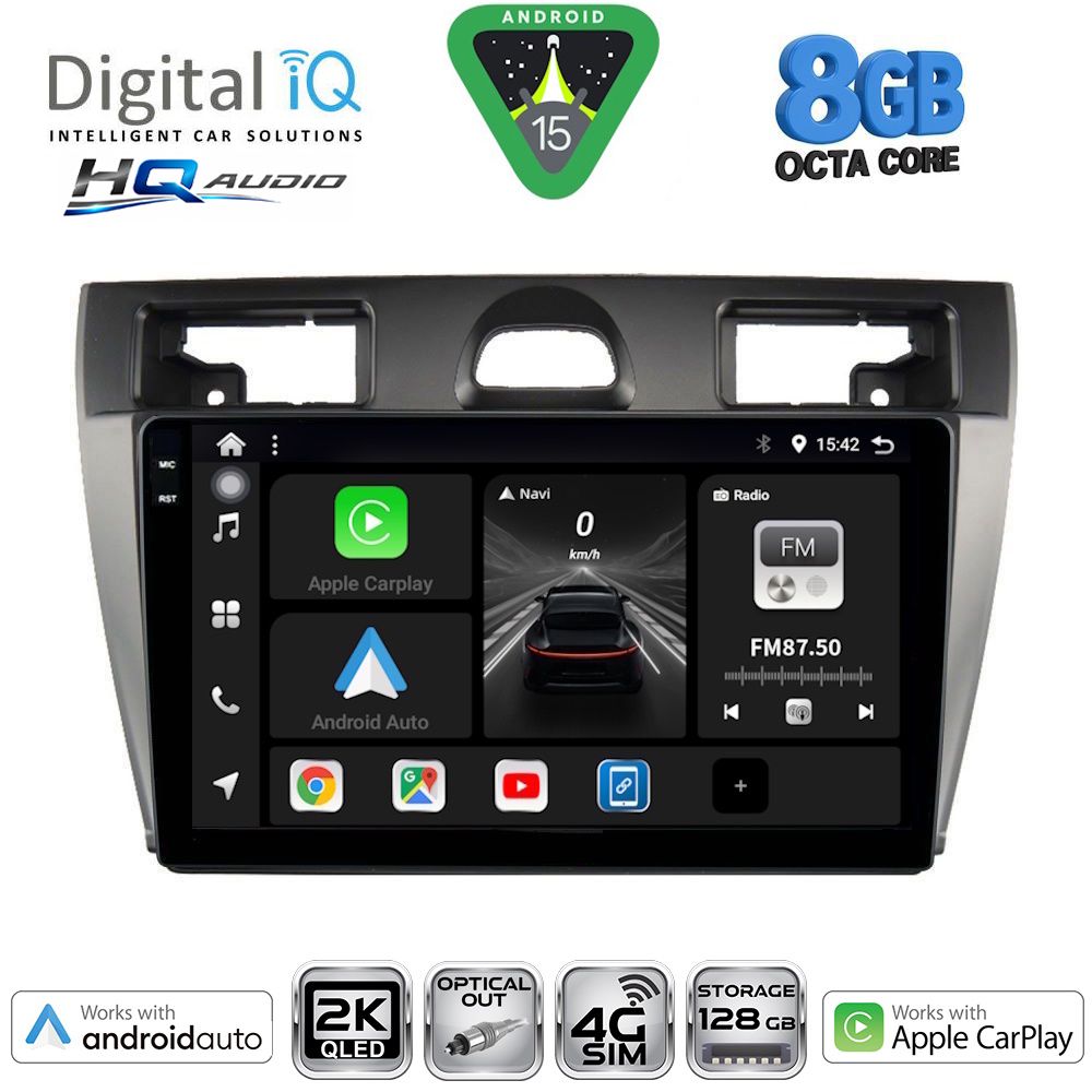 Βλησαρούλης Car Center - DIGITAL IQ BXK 20153SL_CPAA (9inc) MULTIMEDIA TABLET for FORD FIESTA mod. 2005-2008 (SILVER)