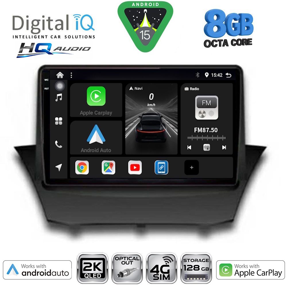 Βλησαρούλης Car Center - DIGITAL IQ BXK 20154A_CPAA (9inc) MULTIMEDIA TABLET for FORD FIESTA mod. 2008-2017