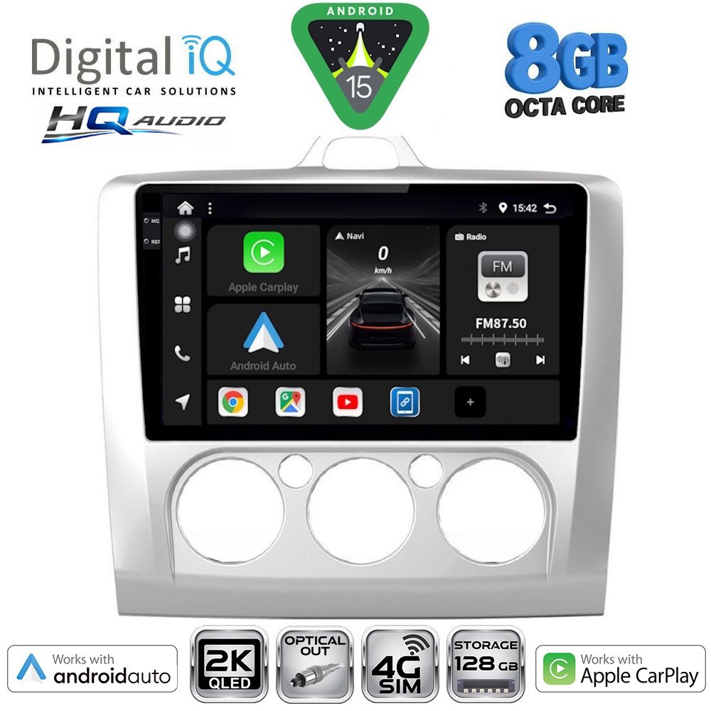 Βλησαρούλης Car Center - DIGITAL IQ BXK 20156SL_CPAA A/C (9inc) MULTIMEDIA TABLET for FORD FOCUS mod. 2005-2012 (SILVER)