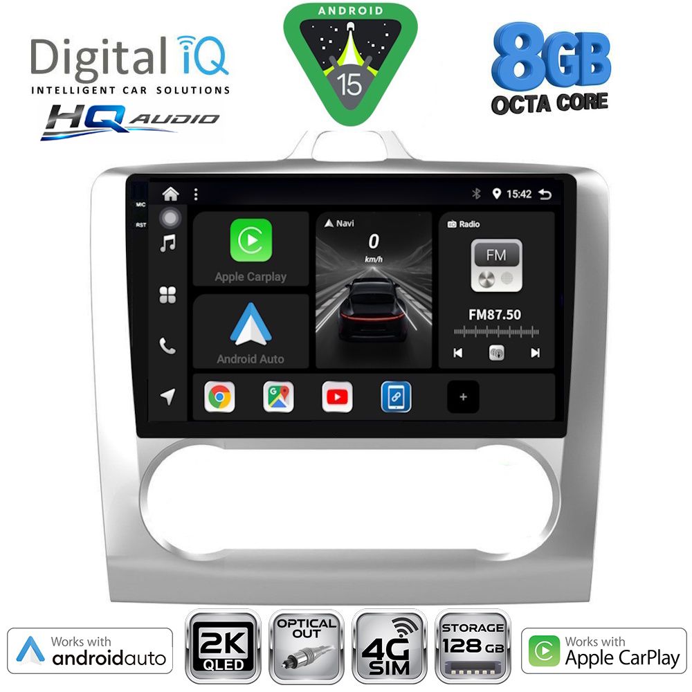 Βλησαρούλης Car Center - DIGITAL IQ BXK 20156SL_CPAA CLIMA (9inc) MULTIMEDIA TABLET for FORD FOCUS mod. 2005-2012 (SILVER)